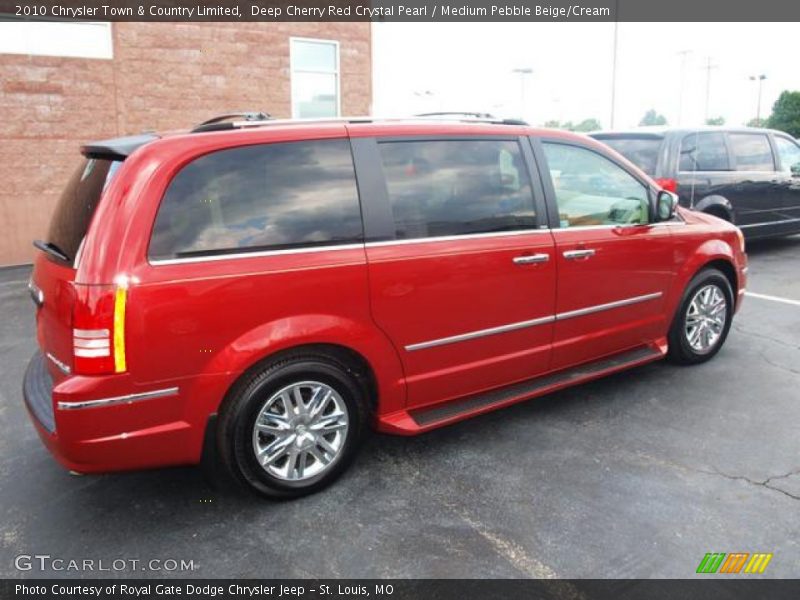Deep Cherry Red Crystal Pearl / Medium Pebble Beige/Cream 2010 Chrysler Town & Country Limited