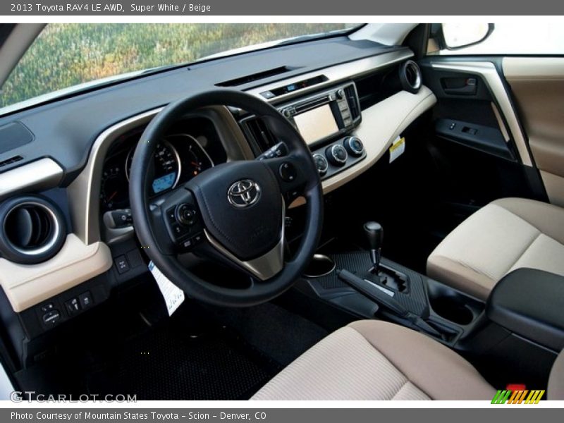 Super White / Beige 2013 Toyota RAV4 LE AWD