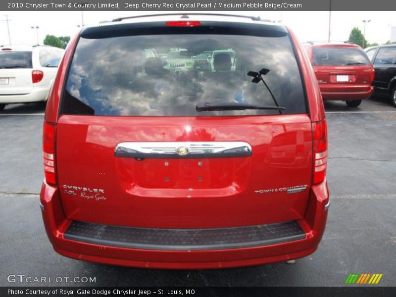 Deep Cherry Red Crystal Pearl / Medium Pebble Beige/Cream 2010 Chrysler Town & Country Limited
