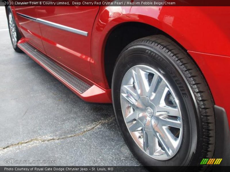 Deep Cherry Red Crystal Pearl / Medium Pebble Beige/Cream 2010 Chrysler Town & Country Limited
