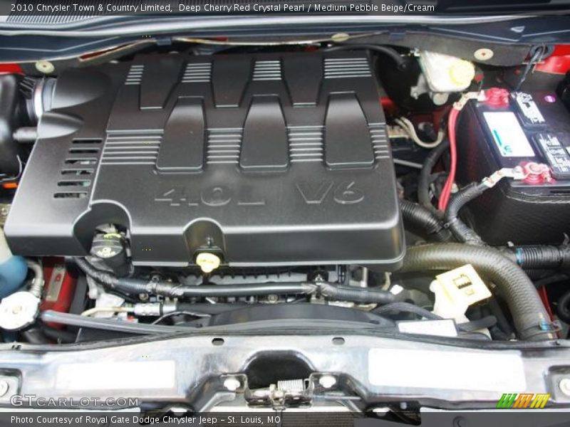Deep Cherry Red Crystal Pearl / Medium Pebble Beige/Cream 2010 Chrysler Town & Country Limited