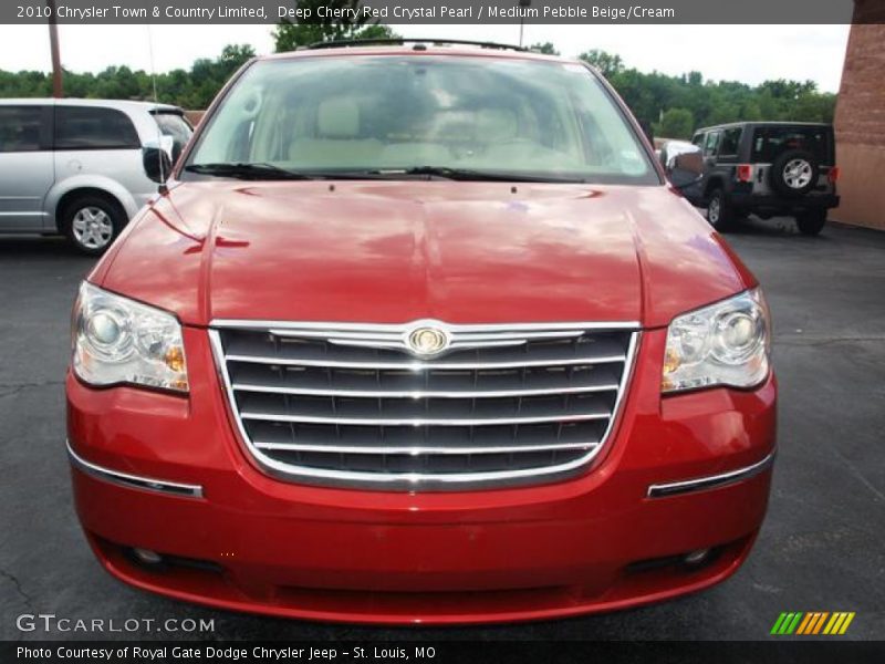 Deep Cherry Red Crystal Pearl / Medium Pebble Beige/Cream 2010 Chrysler Town & Country Limited