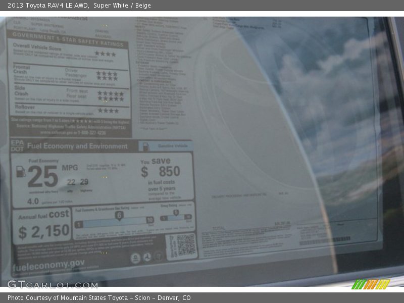 Super White / Beige 2013 Toyota RAV4 LE AWD