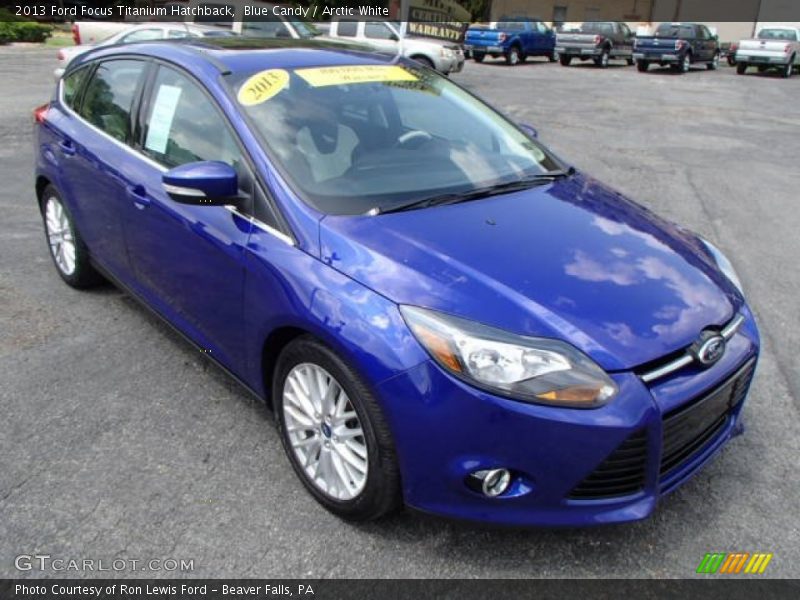 Blue Candy / Arctic White 2013 Ford Focus Titanium Hatchback