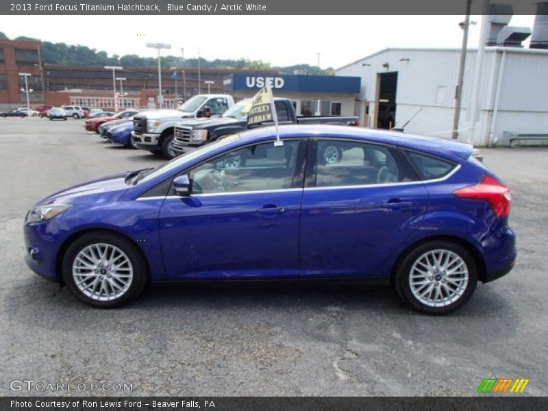 Blue Candy / Arctic White 2013 Ford Focus Titanium Hatchback