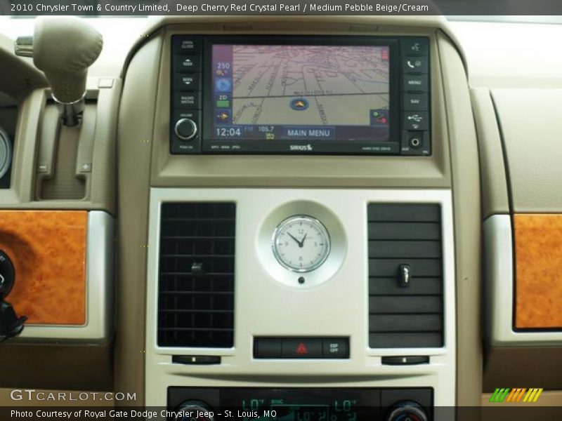 Deep Cherry Red Crystal Pearl / Medium Pebble Beige/Cream 2010 Chrysler Town & Country Limited