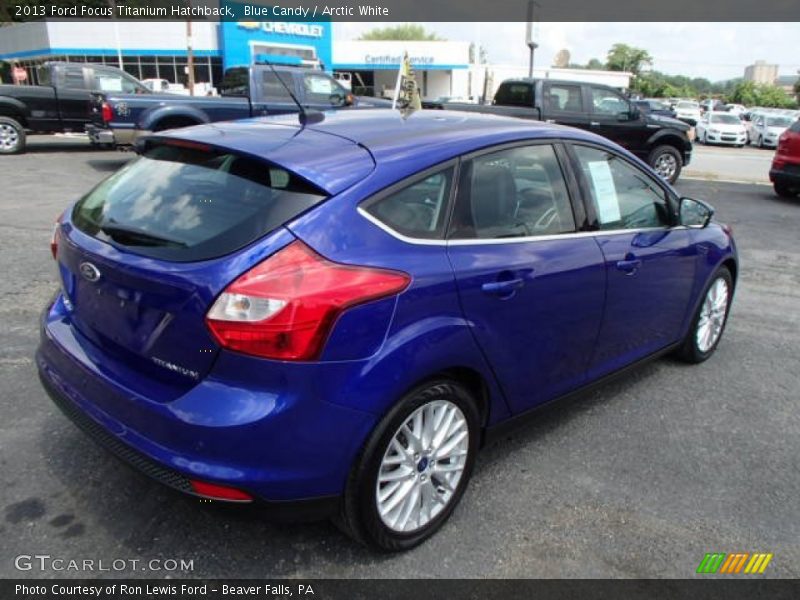 Blue Candy / Arctic White 2013 Ford Focus Titanium Hatchback