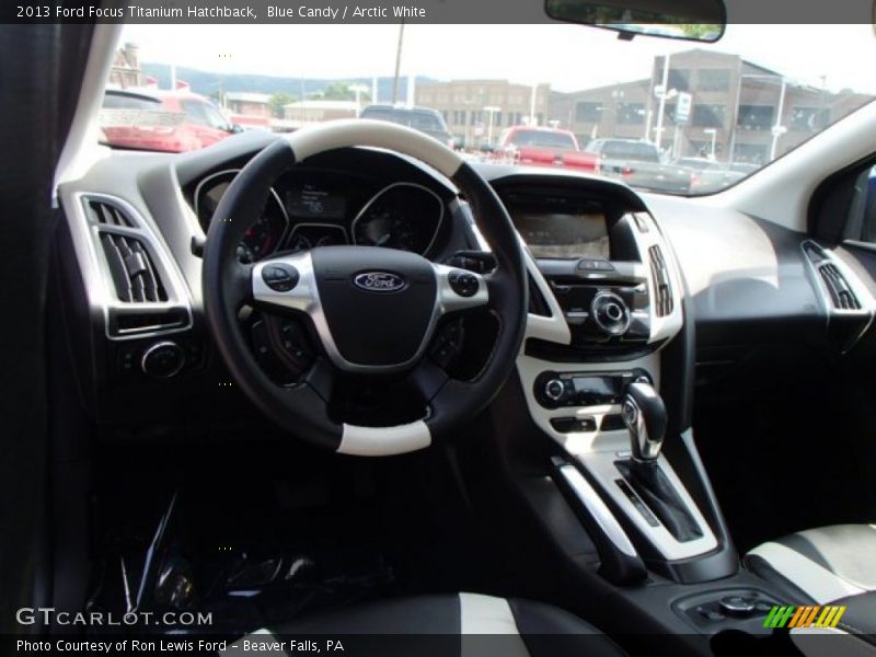 Blue Candy / Arctic White 2013 Ford Focus Titanium Hatchback