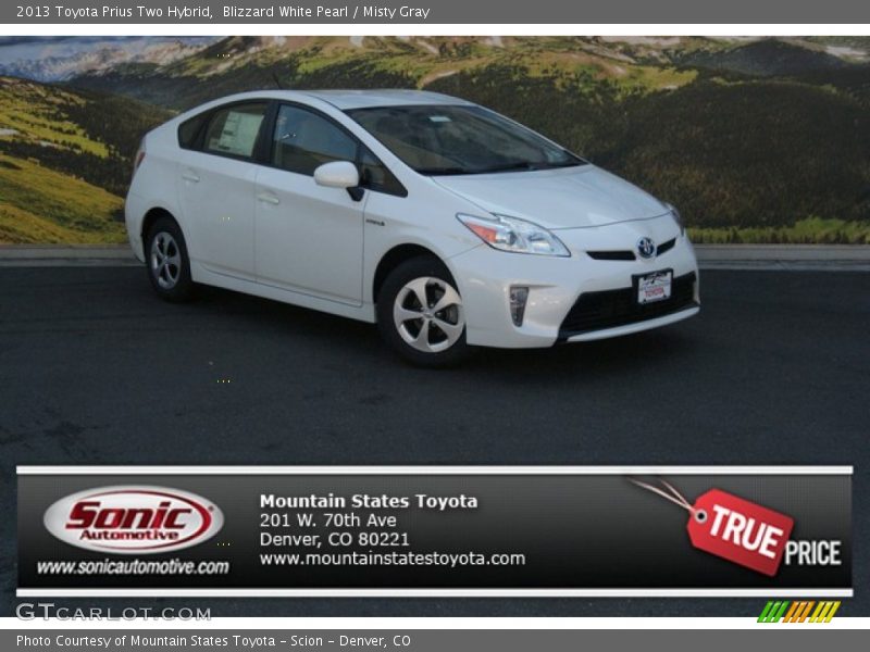 Blizzard White Pearl / Misty Gray 2013 Toyota Prius Two Hybrid