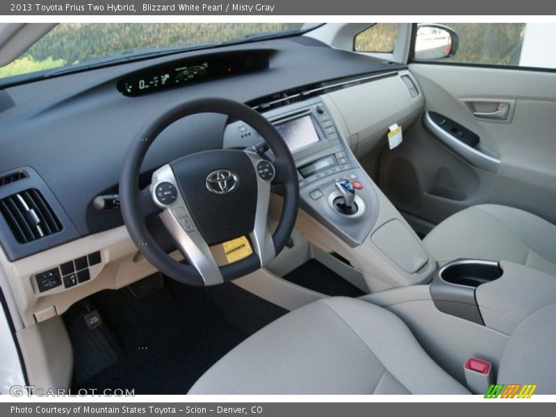 Blizzard White Pearl / Misty Gray 2013 Toyota Prius Two Hybrid