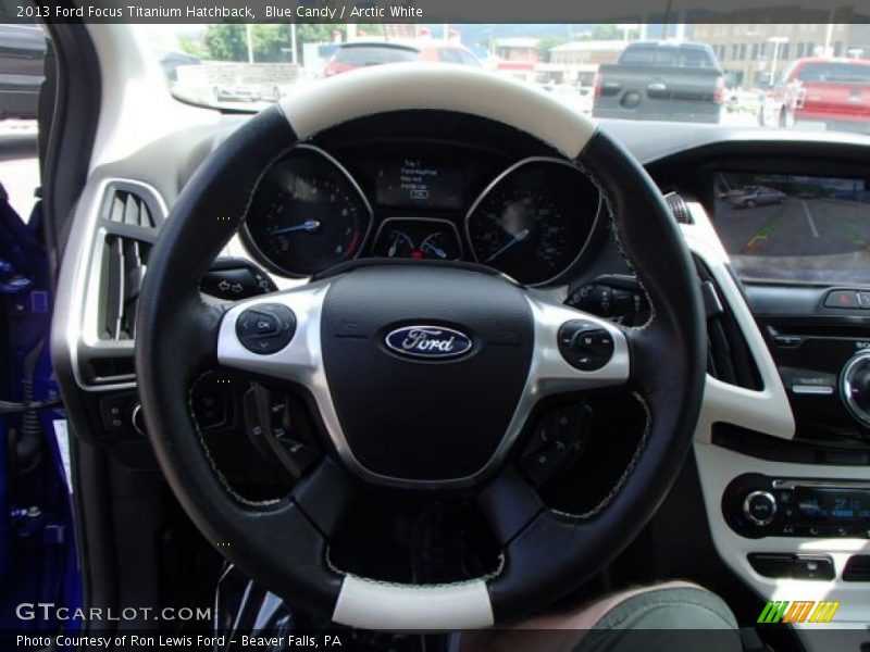 Blue Candy / Arctic White 2013 Ford Focus Titanium Hatchback