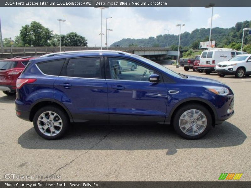 Deep Impact Blue / Medium Light Stone 2014 Ford Escape Titanium 1.6L EcoBoost 4WD