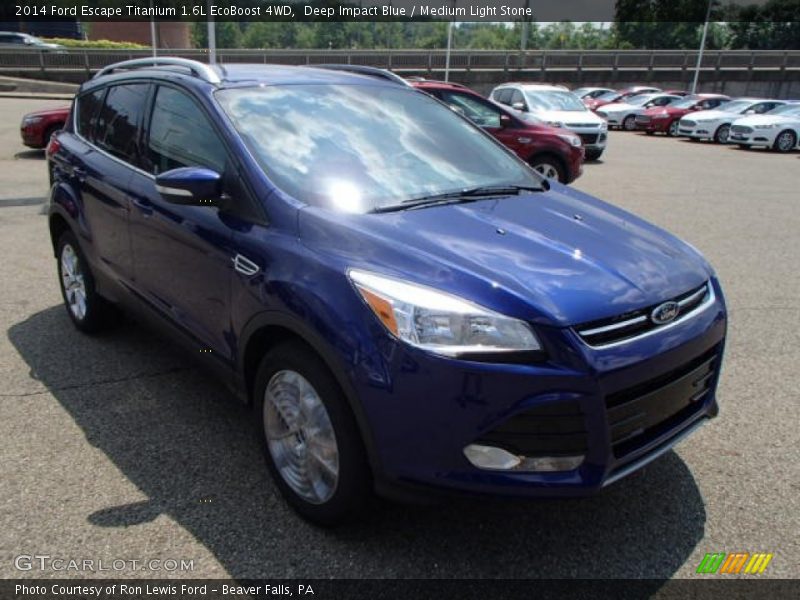 Deep Impact Blue / Medium Light Stone 2014 Ford Escape Titanium 1.6L EcoBoost 4WD