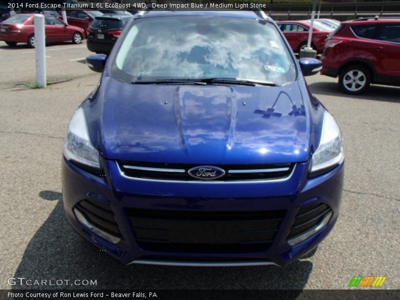 Deep Impact Blue / Medium Light Stone 2014 Ford Escape Titanium 1.6L EcoBoost 4WD