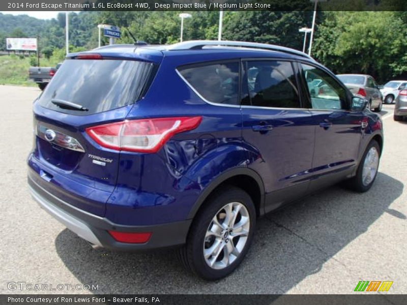 Deep Impact Blue / Medium Light Stone 2014 Ford Escape Titanium 1.6L EcoBoost 4WD