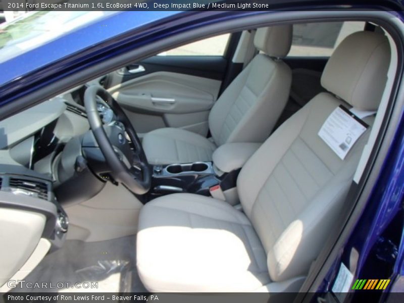 Deep Impact Blue / Medium Light Stone 2014 Ford Escape Titanium 1.6L EcoBoost 4WD