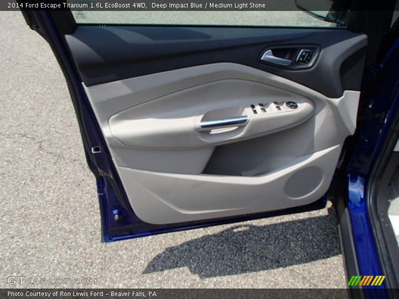 Deep Impact Blue / Medium Light Stone 2014 Ford Escape Titanium 1.6L EcoBoost 4WD