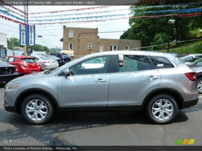 Liquid Silver Metallic / Black 2013 Mazda CX-9 Touring AWD