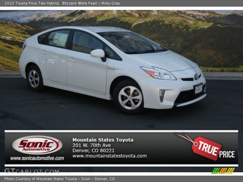 Blizzard White Pearl / Misty Gray 2013 Toyota Prius Two Hybrid