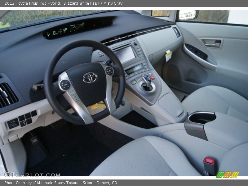 Blizzard White Pearl / Misty Gray 2013 Toyota Prius Two Hybrid