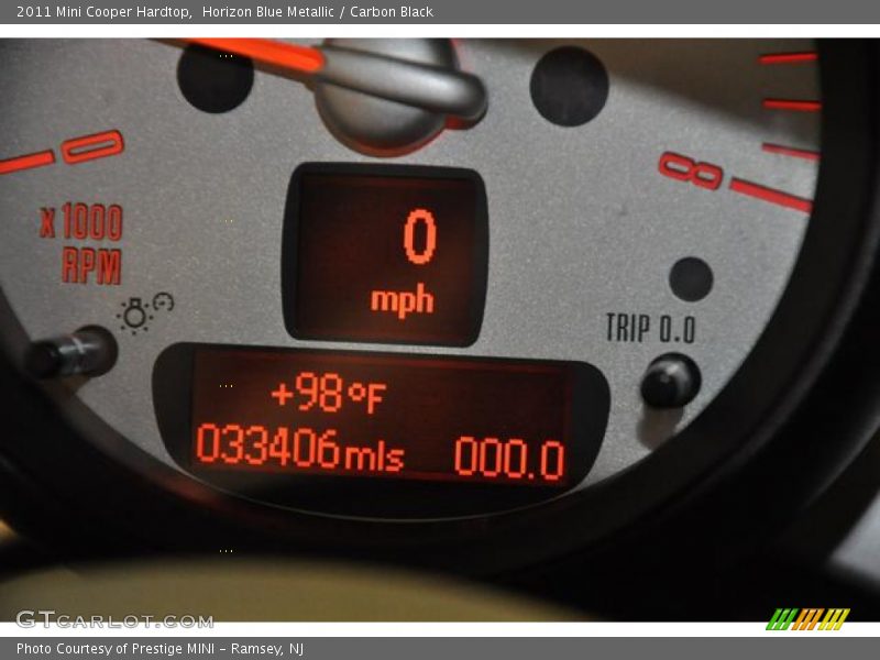 Horizon Blue Metallic / Carbon Black 2011 Mini Cooper Hardtop