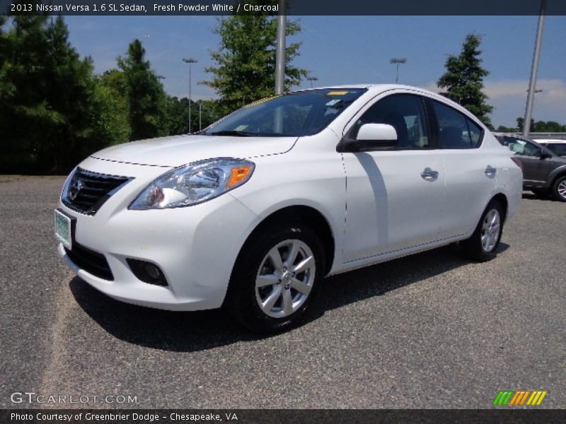 Fresh Powder White / Charcoal 2013 Nissan Versa 1.6 SL Sedan