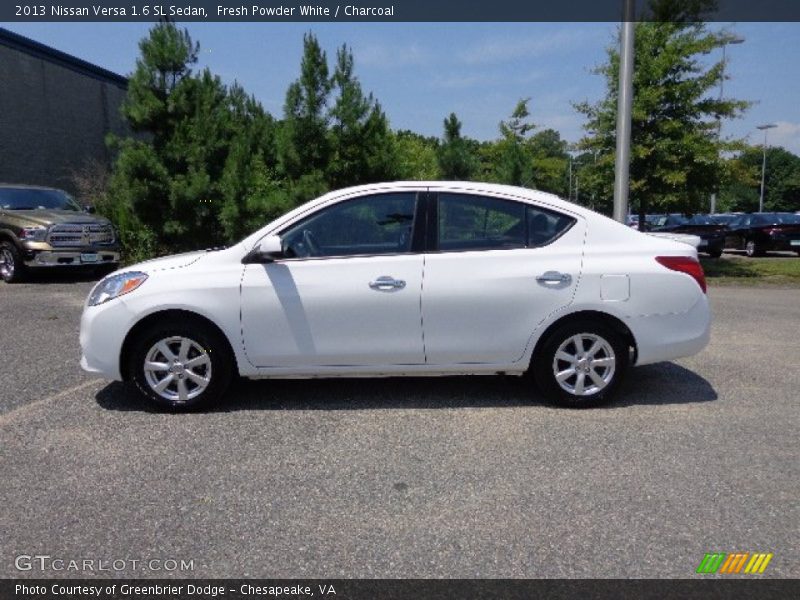 Fresh Powder White / Charcoal 2013 Nissan Versa 1.6 SL Sedan