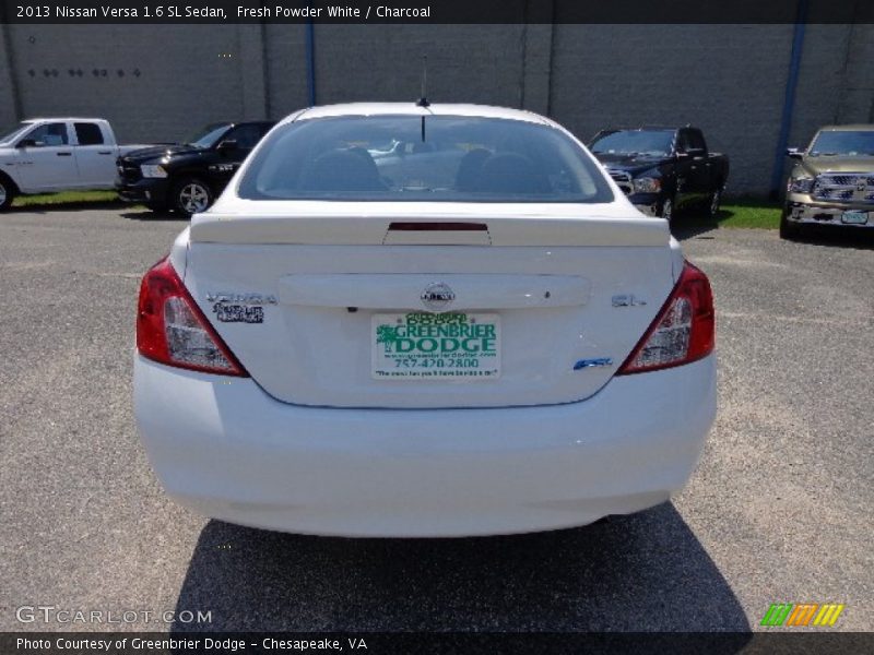 Fresh Powder White / Charcoal 2013 Nissan Versa 1.6 SL Sedan