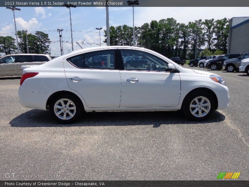 Fresh Powder White / Charcoal 2013 Nissan Versa 1.6 SL Sedan