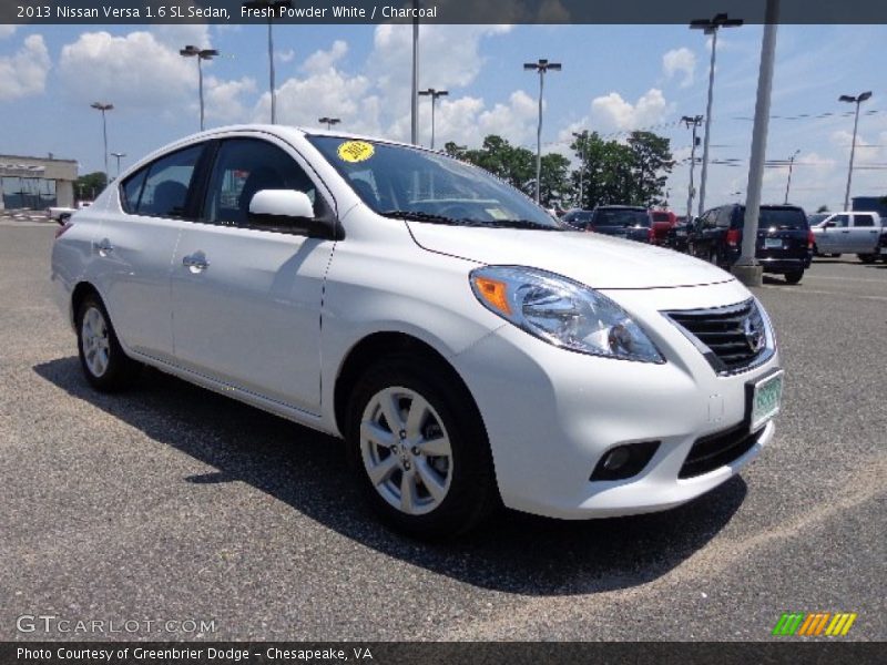 Fresh Powder White / Charcoal 2013 Nissan Versa 1.6 SL Sedan