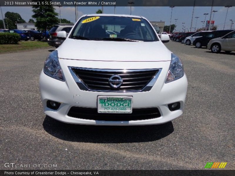 Fresh Powder White / Charcoal 2013 Nissan Versa 1.6 SL Sedan