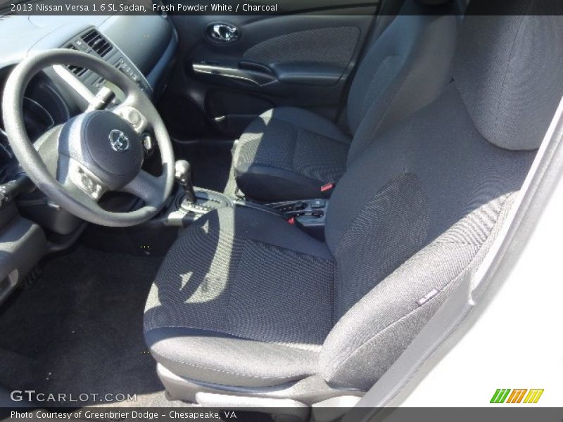 Fresh Powder White / Charcoal 2013 Nissan Versa 1.6 SL Sedan