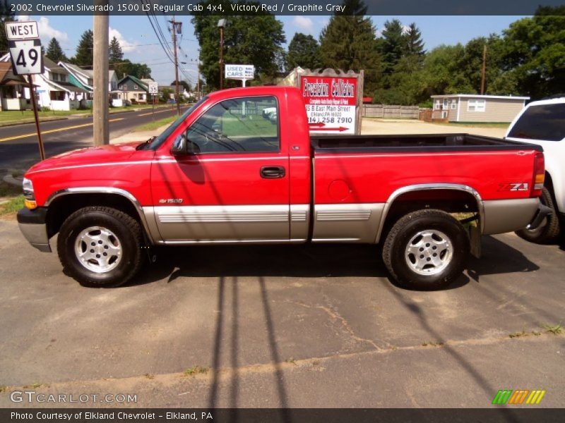 Victory Red / Graphite Gray 2002 Chevrolet Silverado 1500 LS Regular Cab 4x4