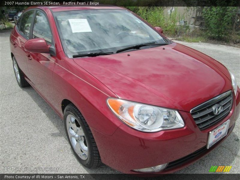 Redfire Pearl / Beige 2007 Hyundai Elantra SE Sedan