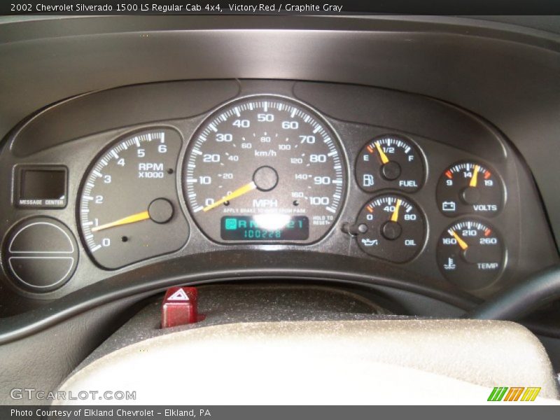 Victory Red / Graphite Gray 2002 Chevrolet Silverado 1500 LS Regular Cab 4x4