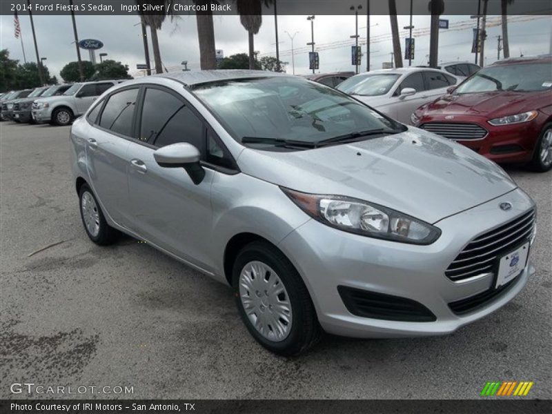 Ingot Silver / Charcoal Black 2014 Ford Fiesta S Sedan