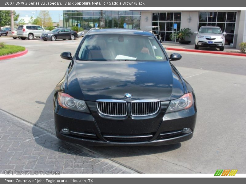 Black Sapphire Metallic / Saddle Brown/Black 2007 BMW 3 Series 335i Sedan