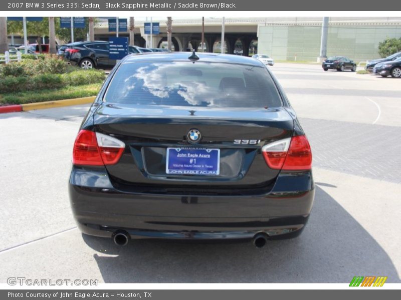 Black Sapphire Metallic / Saddle Brown/Black 2007 BMW 3 Series 335i Sedan