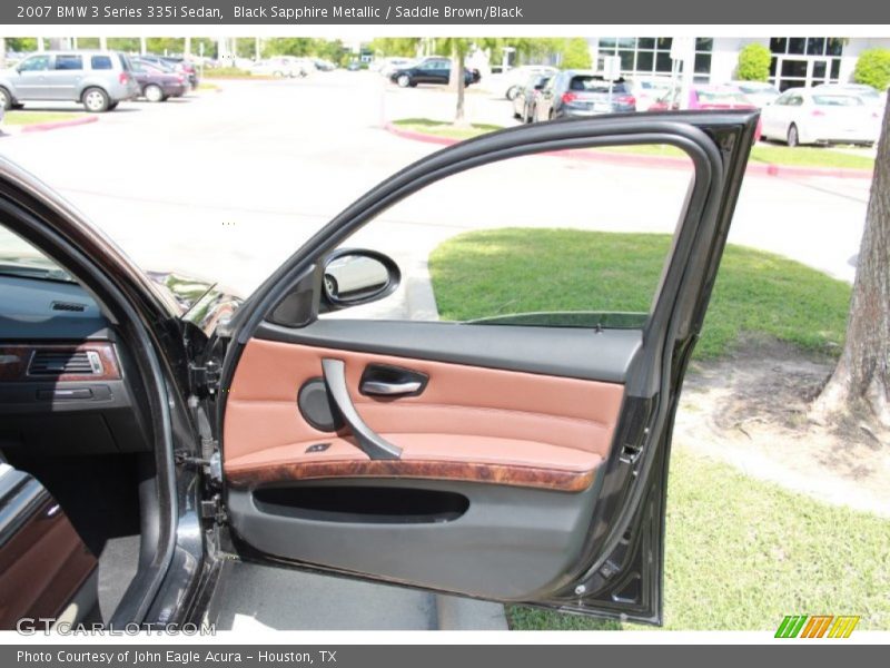 Black Sapphire Metallic / Saddle Brown/Black 2007 BMW 3 Series 335i Sedan