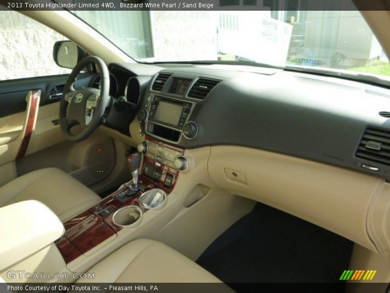 Blizzard White Pearl / Sand Beige 2013 Toyota Highlander Limited 4WD