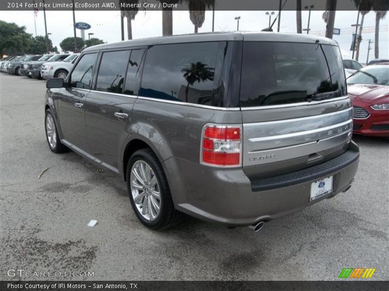 Mineral Gray / Dune 2014 Ford Flex Limited EcoBoost AWD