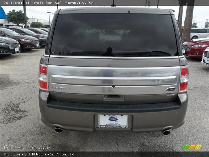 Mineral Gray / Dune 2014 Ford Flex Limited EcoBoost AWD