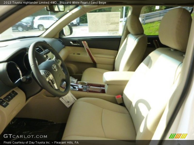 Blizzard White Pearl / Sand Beige 2013 Toyota Highlander Limited 4WD