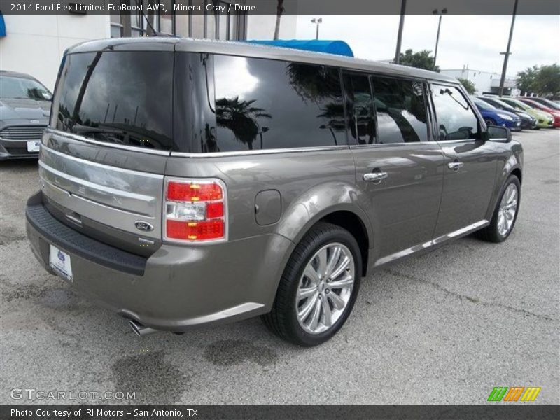 Mineral Gray / Dune 2014 Ford Flex Limited EcoBoost AWD