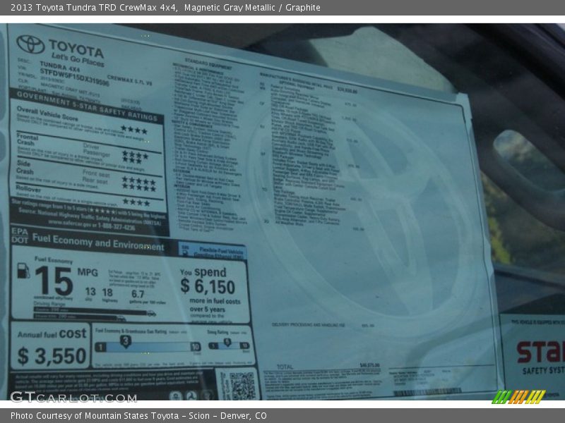 Magnetic Gray Metallic / Graphite 2013 Toyota Tundra TRD CrewMax 4x4