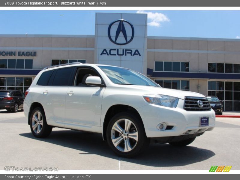 Blizzard White Pearl / Ash 2009 Toyota Highlander Sport