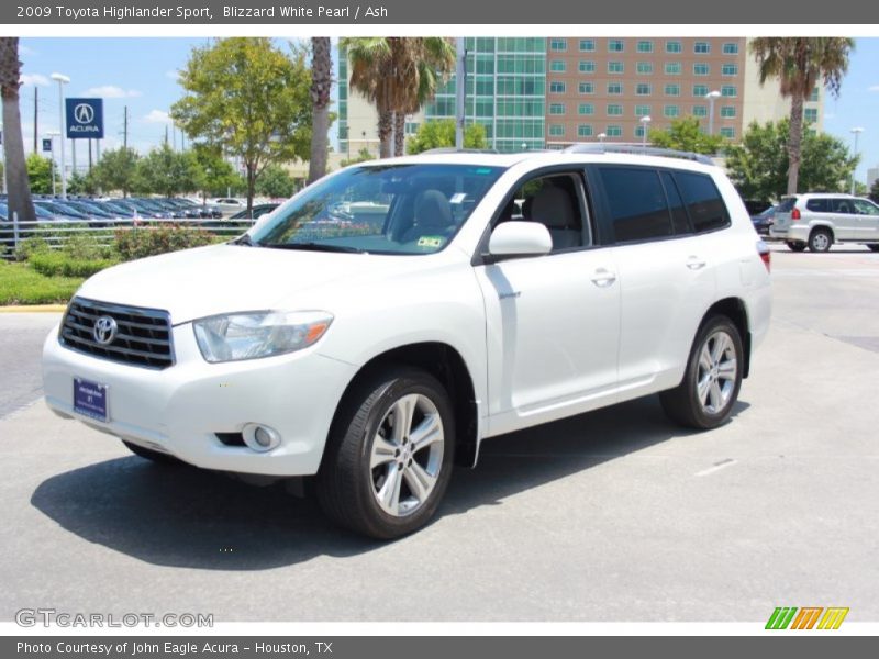 Blizzard White Pearl / Ash 2009 Toyota Highlander Sport