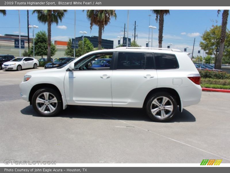 Blizzard White Pearl / Ash 2009 Toyota Highlander Sport