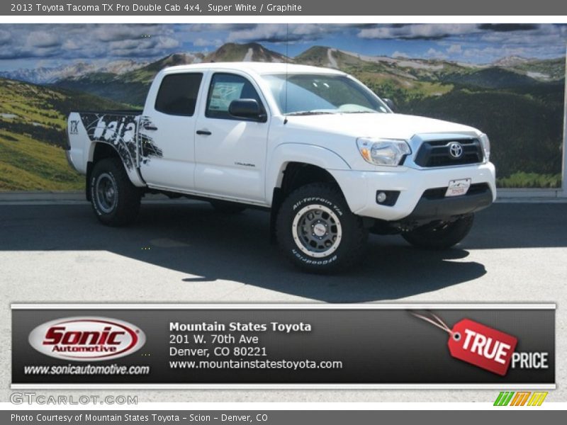 Super White / Graphite 2013 Toyota Tacoma TX Pro Double Cab 4x4