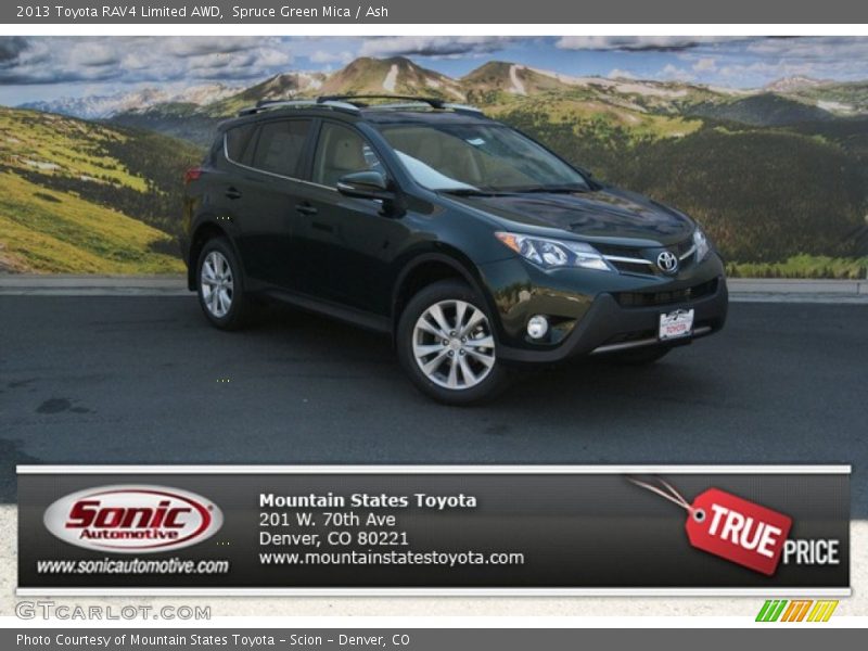 Spruce Green Mica / Ash 2013 Toyota RAV4 Limited AWD